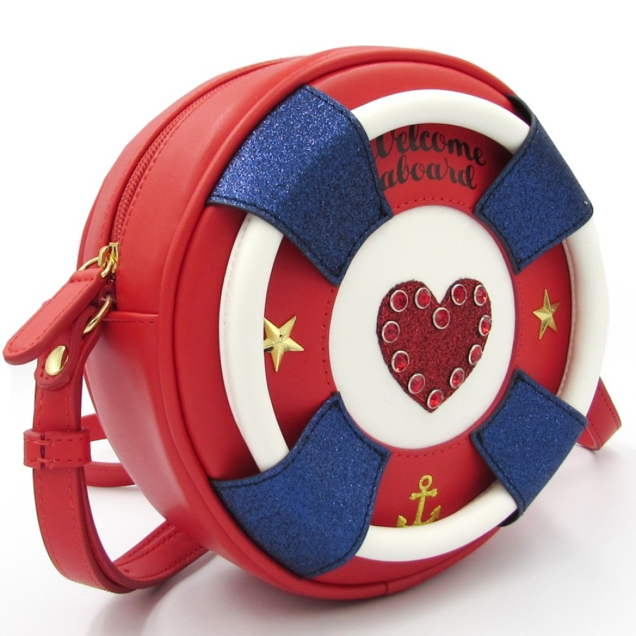 Ladies Bags Tua Braccialini | Tua Braccialini Red Crossbody Mini Bag In The Shape Of Lifebuoy B12902