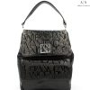 Ladies Bags Armani Exchange | Armani Exchange Glossy Black Backpack With Embossed Logos 942660-Cc794-Black