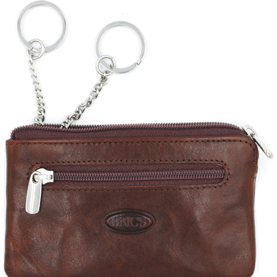 Mens Accessories BRIC'S | Bric'S Key Case Of Real Vegetable Tanned Brown Leather Bh109210.002