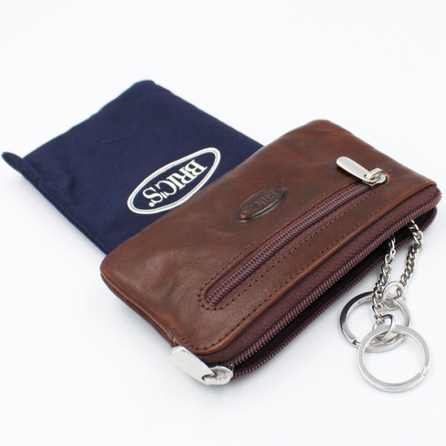 Mens Accessories BRIC'S | Bric'S Key Case Of Real Vegetable Tanned Brown Leather Bh109210.002