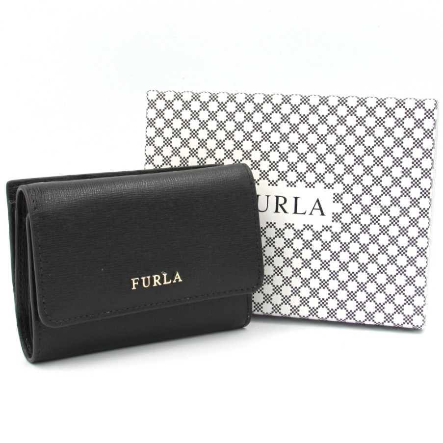 Ladies Accessories FURLA | Furla Babylon Black Leather Mini Wallet 1000386