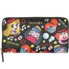 Ladies Accessories Braccialini | Braccialini Black Zip Around Wallet, Street Artists And Musicians Theme B14350-126-Ca